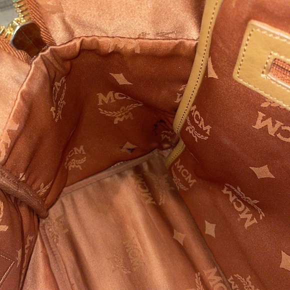 MCM Visetos Medium Sprinkle Stud Stark Backpack in Cognac - Picture 8 of 16